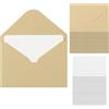 KMKANPO 25 Mini Buste Kraft 70x100 mm con 25 Carte di Carta Bianca, Buste per Cartoline e Biglietti di Ringraziamento