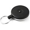 key-bak Original Series Key retrattile con molla in acciaio e kevlar o catena Tether, made in USA dal 1948 Clip per cintura in acciaio 36 Kevlar (13 oz. Retraction) Black Vinyl