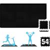 Eyepower Tappetino puzzle Tappetino sportivo nero 54 tappetini con bordo