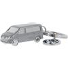 BRISA VW Collection - Volkswagen Portachiavi Vintage in Metallo smaltato, per Chiavi/Zaino/Borsa, Bus T5/T6 Design (Bus Classico/Grigio)