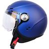 BOSERMEM Casco Da Moto, Certificato Ece 22.06, Visiera Hd, Calotta In Abs Combinata Con Strato Tampone Eps Per Proteggere Efficacemente La Testa(Blu opaco, S=55-56CM)