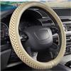 CGEAMDY Coprivolante Elastica Del Volante, Coprivolante Auto Tessuto, Coprivolante Microfibra Traspirante in Seta Ghiaccio, Copristerzo Protezione Antiscivolo, Auto Accessori Interni(Beige)