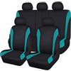 Flying Banner Moda Maglia Universale Fit Progettato Set Coprisedili Per Auto(Set Completo, Blu menta)