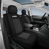 TOYOUN Coppia di coprisedili anteriori universali per auto, 2 pezzi, bianco e nero, bicolore