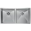 Foster 1221 850 Lavello da Incasso 2 Vasche 840 x 440 mm sottotop Serie Quadra Acciaio Inox 1221850