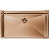Foster 1717 855 Lavello da Incasso 1 Vasca Monovasca 750 x 440 mm sottotop Serie Quadra R12 Acciaio Inox PVD Brandy 1717855