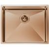 Foster 1715 855 Lavello da Incasso 1 Vasca Monovasca 540 x 440 mm sottotop Serie Quadra R12 Acciaio Inox PVD Brandy 1715855