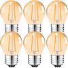 Suncan lampadine a led E27, lampadina E27 bianco caldo con mini globo da 2W in sostituzione di 15W a incandescenza 2700 Kelvin, lampada E27 per illuminazione a led, non dimmerabile, ambra,6pcs