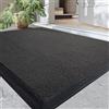 DEXI Zerbino Ingresso Esterno 60 x 90 cm, Tappeto per Porta Interno, Zerbini Antiscivolo Lavabile, Fondo in Gomma Impermeabile, Assorbente Tappeti per Balcone, Giardini, Grigio