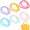 PH PandaHall Maniglie per borsa a forma di D in 6 colori, 12 manici di ricambio decorativi in plastica per borse da spiaggia fatte a mano, borse da spiaggia, borse, borse da mercato macramè, San