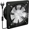 PORFOYO Ventilatore di scarico da 150 mm, potente ventilatore da parete industriale, 600 m³/H, funzionamento silenzioso con valvola di ritorno, migliore qualità dell'aria, ideale per bagno, cucina e garage