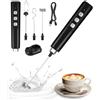 Cexovo Frustino Montalatte Elettrico, Frullino Pieghevole USB Ricaricabile, 3 Velocità Regolabili, 3 Accessori, per Cappuccino, Caffè, Matcha