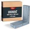 HELPMATE - Angolare piatto 100x100x15 mm - 24 pezzi - zincato