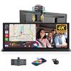 Airpuxem 11,26 Pollici HD Toccare Schermo per Auto, 4K Carplay Auto con 350 ° Fotocamera Anteriore Schermo Carplay Android Auto, Car Play per Navigazione GPS G-senor Registrazione Loop