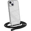 MyGadget Cover per iPhone 13 Mini - Custodia con Corda - Case con Cordino Trasparente Antiurto con Laccio | Tracolla - Practical Stylish - Nero