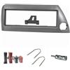 tomzz Audio 2415-091 Set di cornici radio compatibili con Ford KA RBT My.1996-2008 argento metallizzato con adattatore radio ISO Adattatore antenna ISO Staffa di rilascio DIN