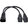 chenyang CY - Cavo adattatore splitter singolo C14 a doppio C13 5-13R, tipo Y, 30 cm, 10 A/250 V