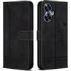 Bravoday Custodia Flip in Pelle PU per Realme C55, Nero, con Slot per Schede, Portafoglio, Stand e Chiusura Magnetica