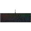 CHERRY MX 10.0N RGB, Tastiera Gaming Meccanica Piatta, Layout per il Regno Unito (QWERTY), Con Filo, Interruttori Originali MX LOW PROFILE RGB SPEED, Nero