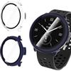 WD&CD 2 pezzi Custodia compatibile per Amazfit Active 2, Custodia Protettiva per PC con Pellicola Protettiva per lo Schermo Compatibile per Amazfit Active 2, Trasparente e Blu