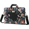 MOSISO Borsa Laptop Donna, 15.6 pollici Borsa Computer Compatibile con Macbook Pro 16, HP, Dell, Lenovo, Asus, Custodia Tracolla Laptop 15-15,6 pollici con Tracolla, Lussureggiante Floreale