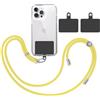 TBOC Cordino Catenella Laccio Strap Porta Cover [Giallo] + 2 Toppe di Fissaggio Aggiuntive [Nero] Telefono Cellulare Collo - Tracolla Catenina Cordini Cellulari Telefoni Universale Laccetti
