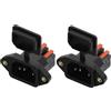 RUNCCI-YUN 2 Pezzi connettori presa di alimentazione 3 pin IEC C14 (impugnatura arancione) C14 Adattatore per spina per montaggio a pannello,250V 10A,foro filettato,con coperchio(nera)