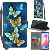 Haninsuze Cover per Honor X6a Custodia Cover Pelle Libro Portafoglio con Porta Carte Magnetica Protezione Antiurto Cuoio Flip Case Custodia Cover per Honor X6a, farfalla dorata