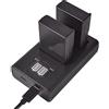 DSTE EN-EL9A EN-EL9 Batteria (confezione da 2) e caricatore USB doppio LED intelligente compatibile con Nikon D40 D40x D60 D3000 D5000