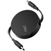 Qreninv Cavo di ricarica USB C a USB-C retrattile 240W, cavo PD 3.1 a ricarica rapida, compatibile con MacBook Pro/Air, iPad Pro, iPhone 17/16/15/14 Pro, Galaxy S25/S24 Ultra, Pixel 9, Nero