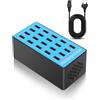 Bewinner Stazione di Ricarica USB, Caricatore Rapido 100 W 5 V 20 A Ricarica Rapida 20 Porte Hub USB Stazione di Ricarica con Ventola di Raffreddamento da 50 Gradi per Telefoni, Tablet e Altri Elettronica