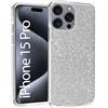 N NEWTOP 3in1 Cover Compatibile Apple iPhone 15 Pro, Custodia Case GLITTER Brillantini Paper Interno Bling TPU + PC Flessibile Morbida Case Posteriore Lucida Protezione Fotocamera (Nero)