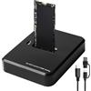 Leikurvo Docking station per dischi rigidi, M.2 NVME e SATA, docking station dual protocollo per 2230 2242 2260 2280 SSD, USB 3.1 Gen2 porta M-Key|B+M Key, compatibile con Windows/Mac OS/Linux
