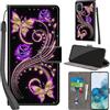 PHINIENLAND Cover per Samsung Galaxy S20 Plus custodia portafoglio Rosa Farfalla | 3 scomparti carte, 1 tasca banconote, Chiusura magnetica, Supporto, Pelle PU flip cover per Samsung S20 Plus