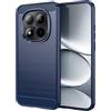 WJXEXRS Cover per Xiaomi Redmi Note 15 Pro 5G(Non per 4G), Custodia Spazzolata e Fibra di Carbonio Morbido Silicone TPU Slim Fit, Antiurto, Antigraffio, Antiscivolo, Cover Xiaomi Note 15 Pro 5G -Blu