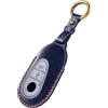 OFF WE GO Cover Chiavi in Pelle Custodia Chiave con Portachiavi Guscio Copertina Chiave per Mercedes Benz C-Class W206 S-Class W223 GLC X254 EQS V297 EQE V295 Coprichiave Macchina Copri Chiavi, Blu