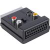 TopHomer Adattatore SCART, commutabile in ingresso/uscita SCART maschio a 3 RCA femmina e adattatore S-Video