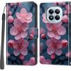 PHINIENLAND Cover per Xiaomi Redmi Note 15 Pro 5G custodia portafoglio Fiori | 3 scomparti carte, 1 tasca banconote, Chiusura magnetica, Supporto, Pelle PU flip cover per Redmi Note 15 Pro 5G