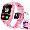 POKUJNFY 4G Smartwatch Bambini GPS Localizzatore Videochiamata Telefono SOS WhatsApp Giochi Fotocamera Contapassi Modalità Scuola Sveglia Impermeabile Regalo Orologio Bambino Bambina