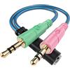 ENVEL Adattatore Cavo, Auricolare Splitter 1 Femmina a 2 Maschio jack (per Microfono e Cuffie) Y Cavo Audio Sdoppiatore Cuffie [ CTIA Standard & Placcato Oro Jack ] per PC