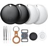 JANOLTY Air Tracker Tag - 4 Pack - Tracker Bluetooth per bambini compatibile con Apple Dove è? | Solo per iOS |4 diverse custodi| Batteria sostituibile | Impermeabile | Tracker per gatti, bicicletta, bambini