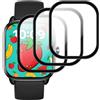 Beukei Pellicola Protettiva per Amazfit GTS 4 mini, 3 pezzi protezione vetro [copertura totale curva 3D] [Anti-Graffio] [Senza Bolle][Durezza 9H ] vetrini