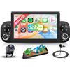 Rimoody 4G+64G DAB+/DAB Android Autoradio per FIAT Panda 2013-2020 Wireless Carplay Android Auto GPS Navi WiFi Mirror Link 7 Pollici Touchscreen Radio con Bluetooth FM/RDS/32 EQ/USB/SWC Telecamera Posteriore