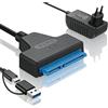 LAIVIYA Adattatore SATA USB, Cavo 2-in-1 da USB-C/USB 3.0 a SATA a USB, Adattatore per Dischi Rigidi Adattatore per Dischi per SSD/HDD da 2,5/3,5 Pollici con Alimentatore da 12V 2A