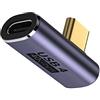 cablecc Adattatore video USB 40 Gbps a basso profilo USB 4 tipo C maschio a femmina ad angolo retto 100 W dati di alimentazione 8K video per telefono portatile
