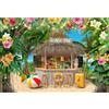 SDOTPMT 1,8x1,2m estate spiaggia bar sfondo Tropicale Luau palme colorate floreale blu cielo mare sfondo per oceano spiaggia matrimonio Baby Shower Party decorazione Banner Photo Booth