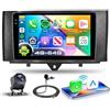 VECHTEL 4G+64G Autoradio Android 15 per Mercedes-Benz Smart Fortwo W451 C451 A451 2011-2015, 9'' Incell HD Schermo Tactile co Carplay Android Auto senza Fili GPS Wi-Fi USB Bluetooth FM RDS Camera