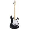 WOODBRASS ST100 - Chitarra elettrica, nera - Configurazione pickup HSS, tastiera in acero, ponte regolabile, corde in acciaio in lega