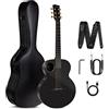 Enya Chitarre Elettro Acustiche 3/4 - X4 Pro Mini Chitarre 36'' Cutaway Chitarra in Fibra di Carbonio per Bambini Adulti Principianti Kit Avvio con Microfoni Smart AccousticPlus Basso Chitarra