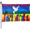 Mizijia Bandiera Pace,Bandiera Colomba della Pace 90 x150 cm,Pride Flaga,Bandiera Rainbow,Incoraggiamento Celebrare,con 2 Occhielli Poliestere Resistente,Adatto per balconi,Giardini o Interni (B)